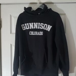 Crazy Apparel Black Gunnison Colorado Pullover Hoodie Medium